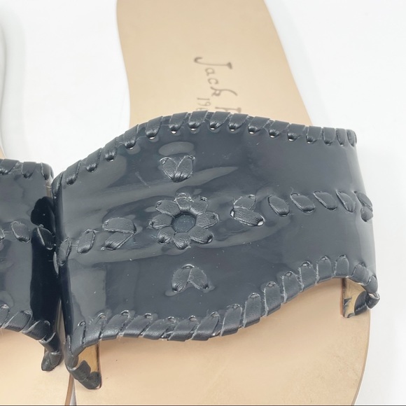 JACK ROGERS Black Patent SANIBEL Slide Sandals - Picture 4 of 7